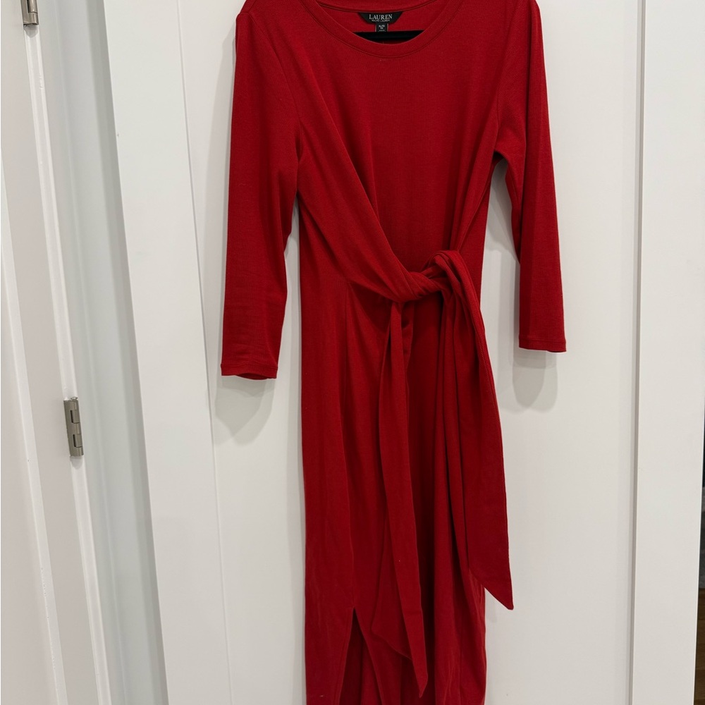 Ralph Lauren Vibrant Red Long Sleeve Dress